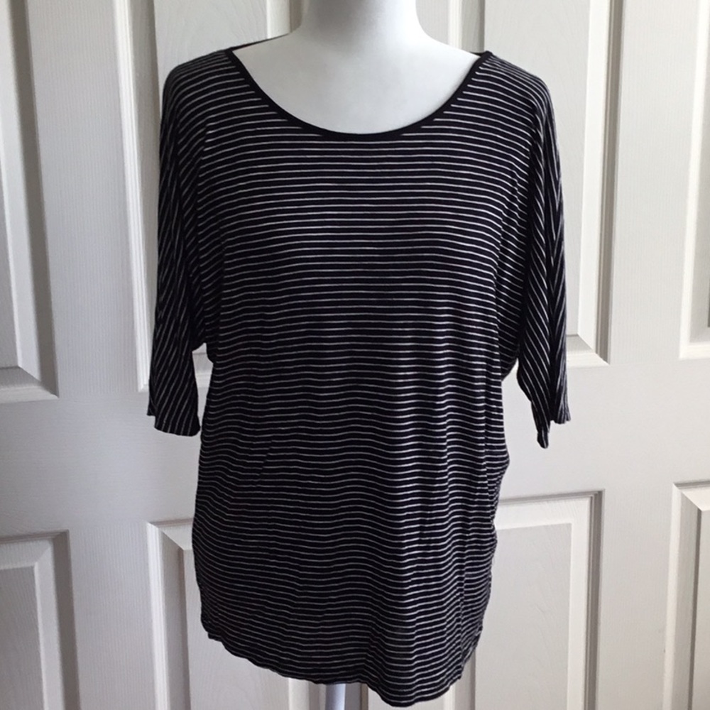 Apt 9 black and white striped tee